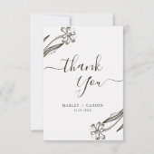 モダンスクリプトWildflower Boho結婚's サンキューカード (正面)