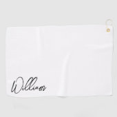 モダンスクリプパーソナライズされたト名 ゴルフタオル (横)