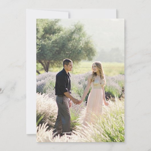 モダンスクリプミニマルト写真の追加日付カードの保存 招待状 (裏面)