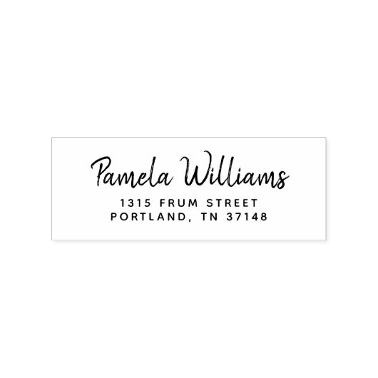 モダンスクリプミニマルト名前をカスタムする差出人住所 ラバースタンプ (インプリント)