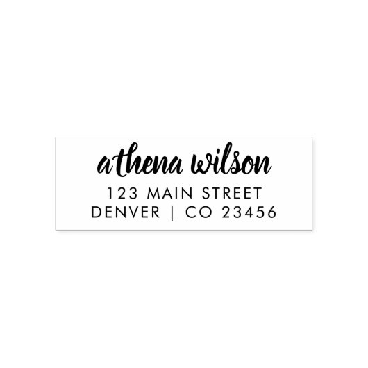 モダンスクリプミニマルト差出人住所タイポグラフィ セルフインキングスタンプ (デザイン)