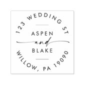 モダンスクリプ結婚トの循環アドレス セルフインキングスタンプ (デザイン)