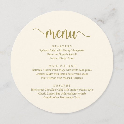 モダンスクリプ結婚ト メニュー (正面)