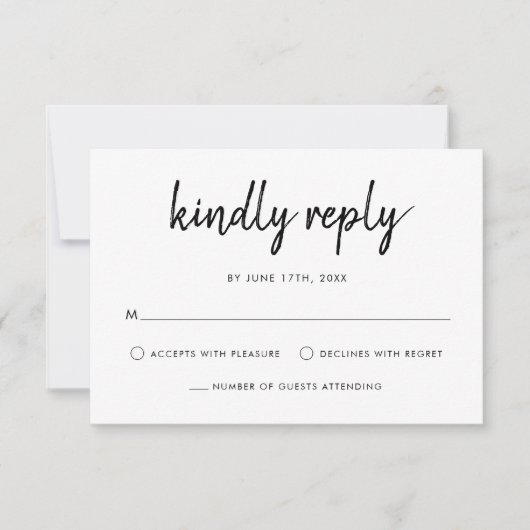 モダンスクリプ結婚ト 出欠カード (正面)