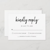 モダンスクリプ結婚ト 出欠カード (正面/裏面)