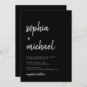 モダンスクリプ結婚ト 招待状 (正面/裏面)