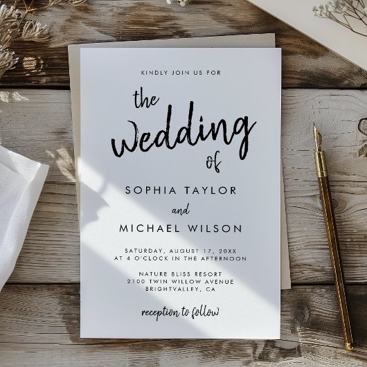 モダンスクリプ結婚ト 招待状