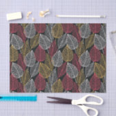 モダンスケルトン葉の秋柄 薄葉紙 (クラフト)