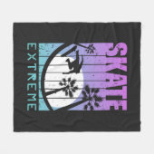 モダンスケートエクストリームスケートボードおもしろいトロピカル フリースブランケット (正面(横))