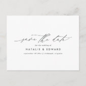 モダンススタイリッシュクリエレガント結婚プトタイポグラフィ 案内ポストカード (正面)