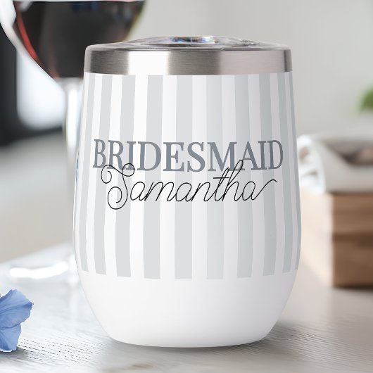 モダンスストライプのクリプト名パーソナライズされたBridesmaid