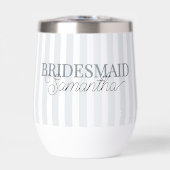 モダンスストライプのクリプト名パーソナライズされたBridesmaid (正面)