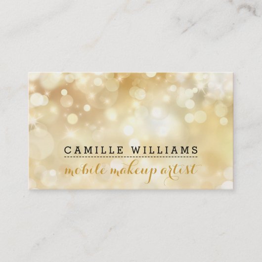 モダンスタイリッシュお洒落金ゴールド黒 名刺 (正面)