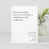 モダンスタイリッシュはっきりした白黒結婚タイポグラフィ 招待状 (スタンド正面)