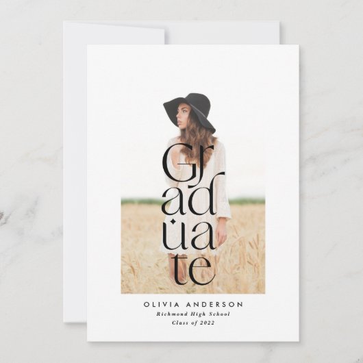 モダンスタイリッシュエレガントはっきりしたタイポグラフィ 案内状 (正面)