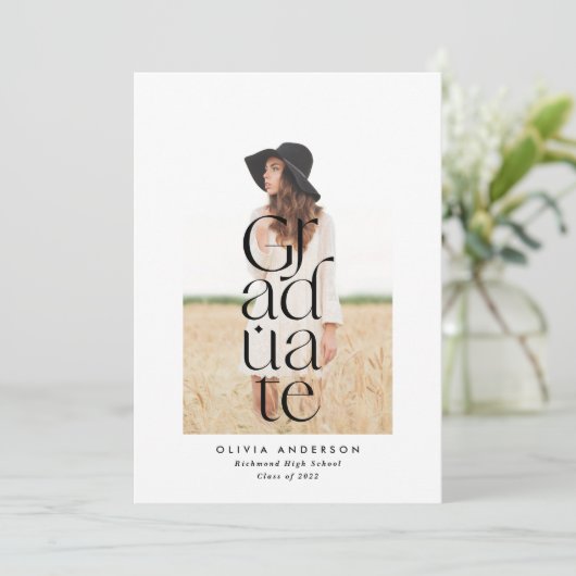 モダンスタイリッシュエレガントはっきりしたタイポグラフィ 案内状 (スタンド正面)