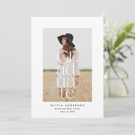 モダンスタイリッシュエレガントはっきりした写真 案内状 (スタンド正面)