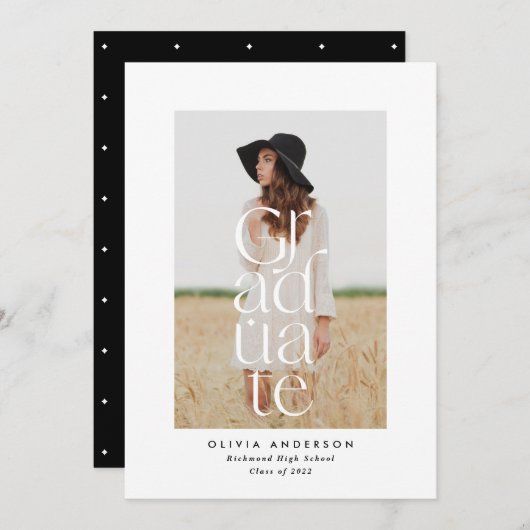 モダンスタイリッシュエレガントはっきりした写真 案内状 (正面/裏面)