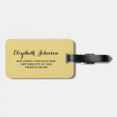 モダンスタイリッシュエレガントシックフェイク金ゴールドカッコいい旅行 ラゲッジタグ (裏面横)