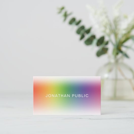 モダンスタイリッシュエレガントシンプルカラフルテンプレート 名刺 (スタンド正面)
