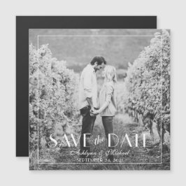 モダンスタイリッシュエレガントスクエア結婚ズ マグネット招待状