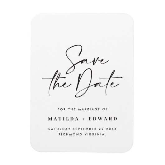 モダンスタイリッシュエレガントタイポグラフィ結婚の マグネット (縦)