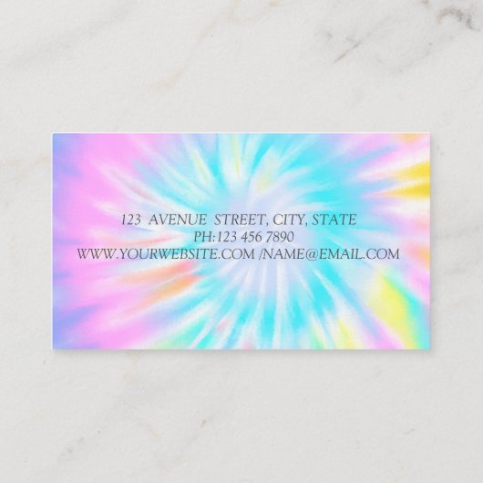 モダンスタイリッシュエレガントダイアモンズロータス絞り染め 名刺 (裏面)