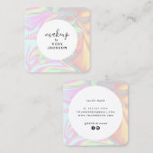 モダンスタイリッシュエレガント合成 スクエア名刺 (正面/裏面)