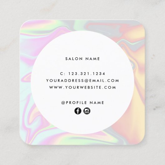 モダンスタイリッシュエレガント合成 スクエア名刺 (裏面)