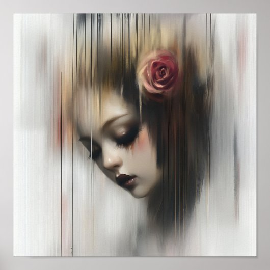 モダンスタイリッシュエレガント抽象芸術美人 ポスター (正面)
