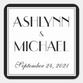 モダンスタイリッシュエレガント結婚は スクエアシール (正面)