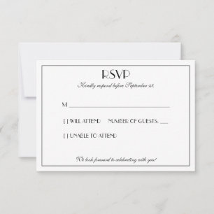 モダンスタイリッシュエレガント結婚は 出欠カード