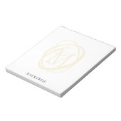 モダンスタイリッシュエレガント金ゴールドモノグラム名 ノートパッド (回転)