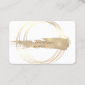 モダンスタイリッシュエレガント金ゴールド円ブラシストローク 名刺 (正面)
