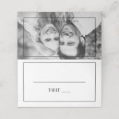 モダンスタイリッシュエレガント20sの結婚写真 プレイスカード (外部開封)