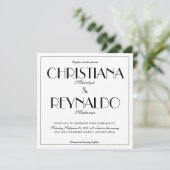 モダンスタイリッシュエレガント20sの結婚写真 招待状 (スタンド正面)