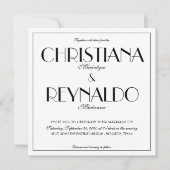 モダンスタイリッシュエレガント20sの結婚写真 招待状 (正面)