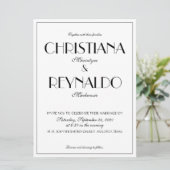 モダンスタイリッシュエレガント20sの結婚写真 招待状 (スタンド正面)