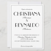 モダンスタイリッシュエレガント20sの結婚写真 招待状 (正面)