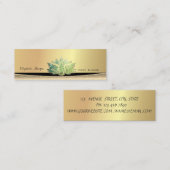 モダンスタイリッシュエレガントGreen Lotus スキニー名刺 (正面/裏面)