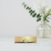 モダンスタイリッシュエレガントGreen Lotus スキニー名刺 (スタンド正面)