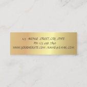 モダンスタイリッシュエレガントGreen Lotus スキニー名刺 (裏面)