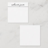 モダンスタイリッシュエレガントScript White Flat Note Card ノートカード (正面/裏面)