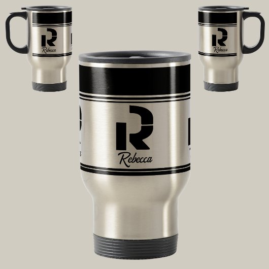 モダンスタイリッシュカスタム名モノグラム トラベルマグ