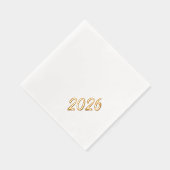モダンスタイリッシュカスタム2026年新年パーティー金ゴールド 箔ナプキン (右)