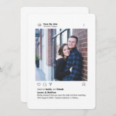 モダンスタイリッシュカスタムPhoto Round Corner Instagram セーブザデート (正面/裏面)