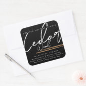 モダンスタイリッシュキャンドルラベル白黒杉 スクエアシール (封筒)