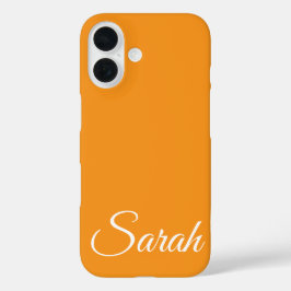 モダンスタイリッシュクラシックカスタマイズ名Orange。 iPhone 16ケース