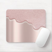 モダンスタイリッシュグリッタードリップバラ金ゴールド マウスパッド (マウス)