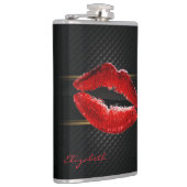 モダンスタイリッシュグリッター赤い唇パーソナライズされた フラスク (右)